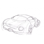 Dibujo para colorear Dibujo De Prototipo De Un Carro Deportivo Visto Por Detras Para Pintar Y Colorear Auto Del Futuro Rear View