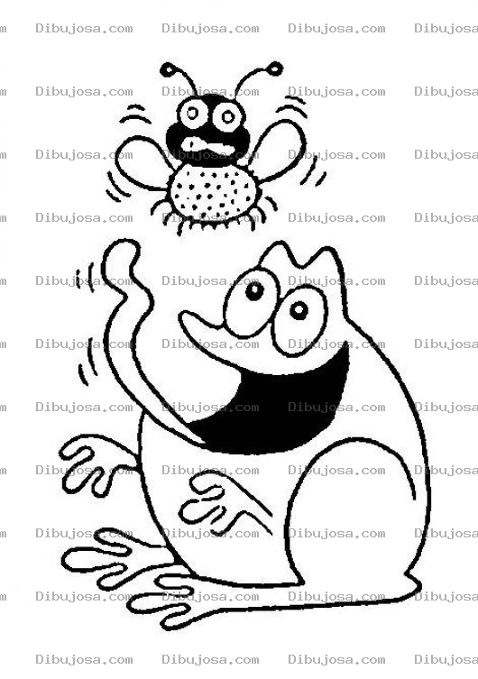 Dibujo para colorear Dibujo De Sapo Tragando A Un Insecto Para Pintar Y Colorear