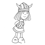 Dibujo para colorear Dibujo De Nina Vikinga Para Pintar Y Colorear Vikingita
