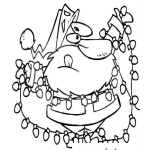 Dibujo para colorear Luces De Navidad Dibujo De Santa Claus Con Lucecitas De Navidad Para Pintar Y Colorear
