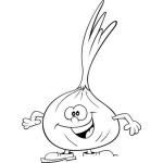 Dibujo para colorear Dibujo De Cebolla Con Patas Para Pintar Y Colorear A La Cebollita Feliz