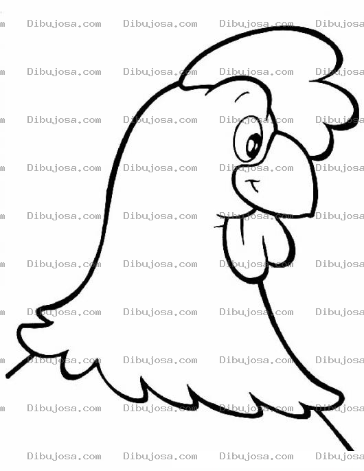 Dibujo para colorear Cabeza De Gallo Para Pintar Y Colorear