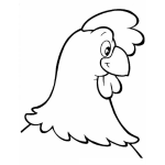 Dibujo para colorear Cabeza De Gallo Para Pintar Y Colorear