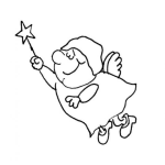 Dibujo para colorear Dibujo De Hada Madrina Gordita Para Pintar Y Colorear