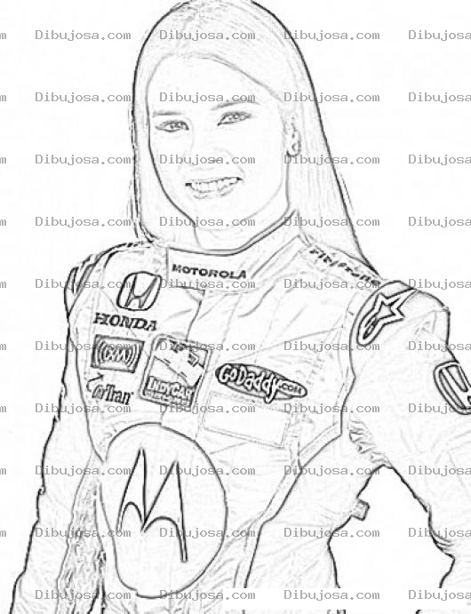 Dibujo para colorear Danica Patrick En Dibujo Para Pintar Y Colorear A Danica Patrik