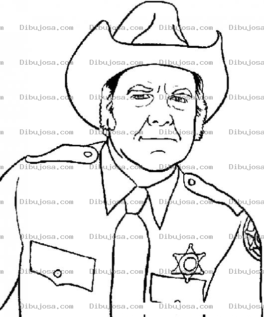 Dibujo para colorear Dibujo De Alguacil Para Pintar Y Colorear A Un Sherif