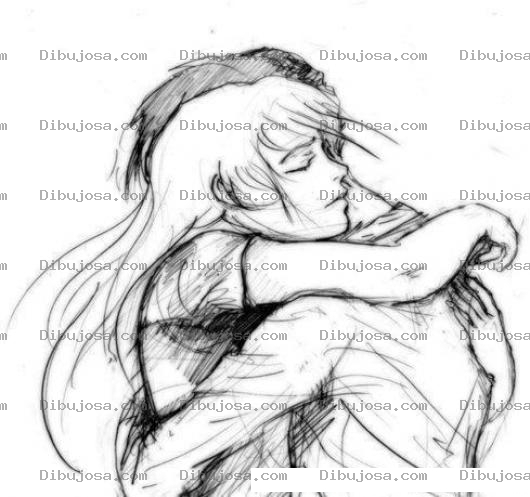 Dibujo para colorear Abrazo De Amor Para Pintar Y Colorear