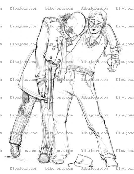 Dibujo para colorear Dibujo De Hebrio Apoyado Sobre Un Sobrio Para Colorear