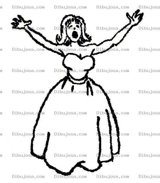 Dibujo para colorear Dibujo De Mujer Declamando Para Pintar Y Colorear