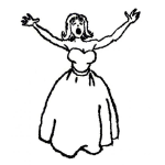 Dibujo para colorear Dibujo De Mujer Declamando Para Pintar Y Colorear