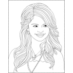Dibujo para colorear Selenagomez.com Para Pintar Y Colorear Dibujo De Selena Gomez