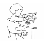 Dibujo para colorear Nino Jugando Legos Para Pintar Y Colorear