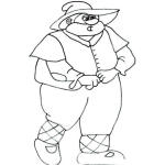 Dibujo para colorear Dibujo De Sancho Panza Para Pintar Y Colorear A Sancho Pansa