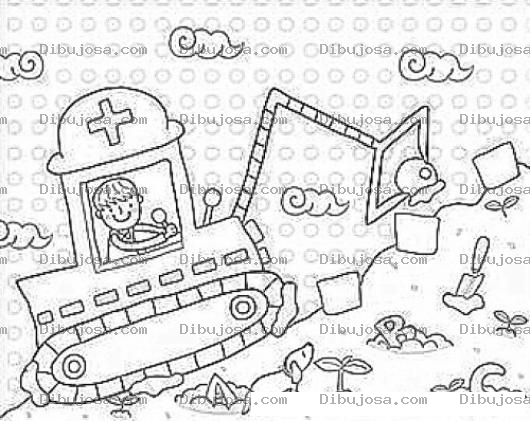 Dibujo para colorear Tractorsito De Basura Para Pintar Y Colorear