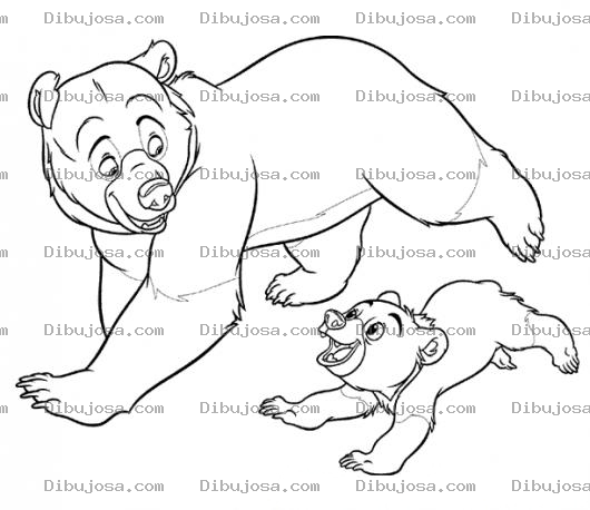 Dibujo para colorear Dibujo De Mama Osa Con Su Hijo Osito Para Pintar Y Colorear