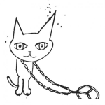 Dibujo para colorear Dibujo De Gato Paz Y Amor Para Pintar Y Colorear