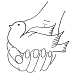 Dibujo para colorear Dibujo De Una Palomita En La Mano Para Pintar Y Colorear Nino Con Paloma En Mano