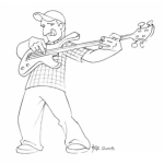 Dibujo para colorear Dibujo De Hombre Con Guitarra Electrica Para Pintar Y Colorear