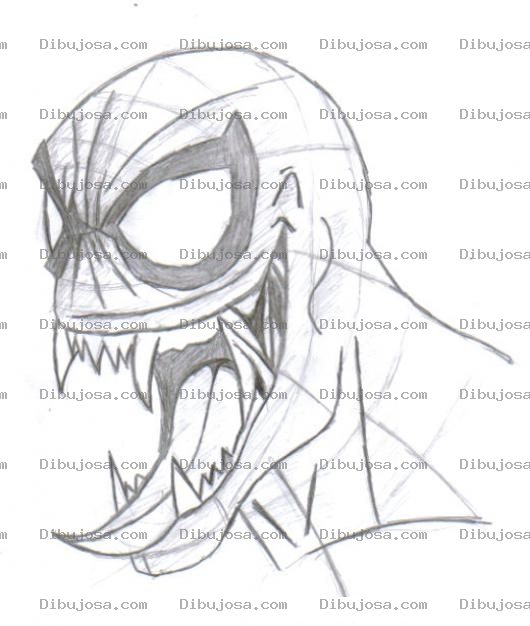 Dibujo para colorear Dibujo De Venom Con Mascara De Hombre Arana Para Pintar Y Colorear Enemigo De Spiderman
