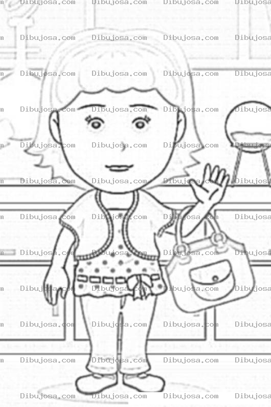 Dibujo para colorear Colorear A Dora Con Bolso De Mano