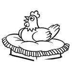Dibujo para colorear Dibujo De Gallina Empollando Huevos Para Pintar Y Colorear