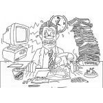 Dibujo para colorear Estress Escuatro Dibujo De Hombre Atareado Y Estresado Para Pintar Y Colorear Empleado Con Nervios De Punta