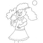 Dibujo para colorear Colorear nina comiendo helado