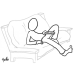 Dibujo para colorear Dibujo De Hombre Sentado En Sofa Con Control Remoto Para Pintar Y Colorear