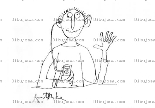 Dibujo para colorear Dibujo De Chico Escuchando Canciones En Un Ipod Para Pintar Y Colorear Hombre Oyendo Musica