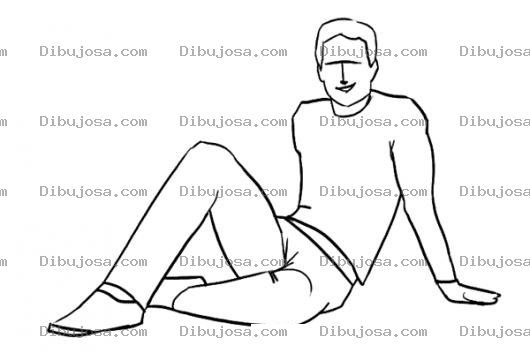 Dibujo para colorear Hombre Sentado En El Piso Para Pintar Y Colorear