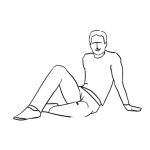 Dibujo para colorear Hombre Sentado En El Piso Para Pintar Y Colorear