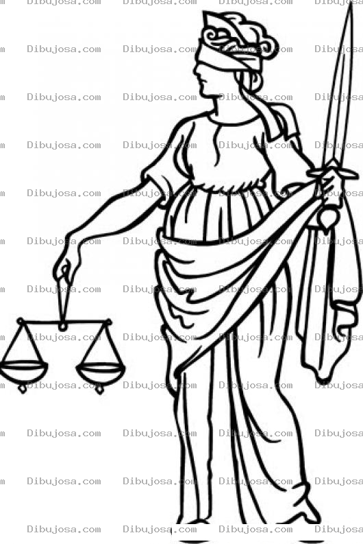 Dibujo para colorear Mujer De La Justicia Para Pintar Y Colorear