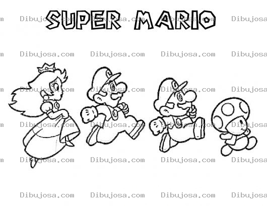 Dibujo para colorear Dibujo De Personajes De Mario Bros Para Pintar Y Coloear