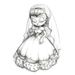 Dibujo para colorear Dibujo De Gatita Con Vestido De Novia Para Pintar Y Colorear La Boda De La Gata