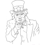 Dibujo para colorear Dibujo Del Tio Sam Para Pintar Y Colorea A Uncle Sam De Los Usa