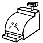 Dibujo para colorear Dibujo De Caja Registradora Triste Sin Dinero Para Pintar Y Colorear