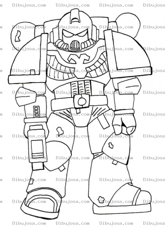 Dibujo para colorear Robot Militar Para Pintar Y Colorear