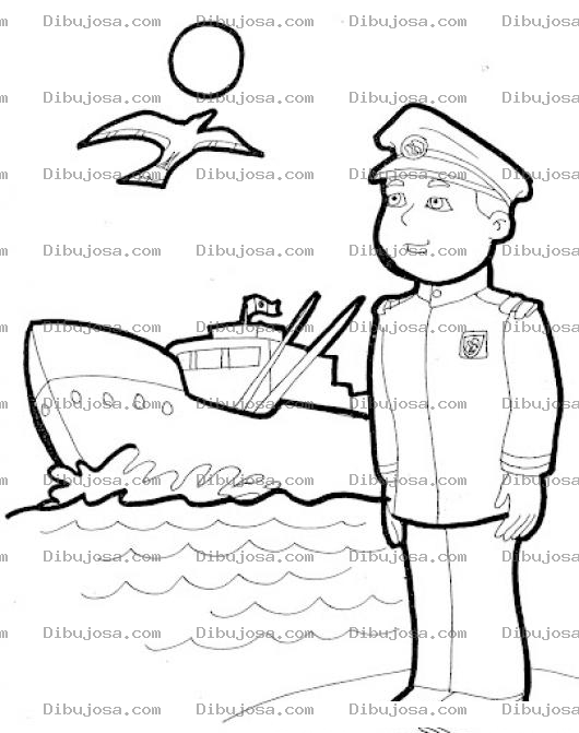 Dibujo para colorear Dibujo De Alferes Para Pintar Y Colorear A Un Capitan De Barco