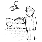 Dibujo para colorear Dibujo De Alferes Para Pintar Y Colorear A Un Capitan De Barco