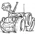 Dibujo para colorear Soldado En Carro Militar Para Pintar Y Colorear