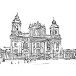 Dibujo para colorear Catedral Metropolitana De Guatemala Para Pintar Y Colorear