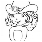 Dibujo para colorear Dibujo De Fresita Rosita Con Sombrero Vaquero Para Pintar Y Colorear