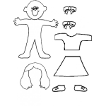 Dibujo para colorear Dibujo De Muneca De Papel Para Recortar Pintar Y Colorear Con Su Pelua Blusa Falda Y Zapatillas