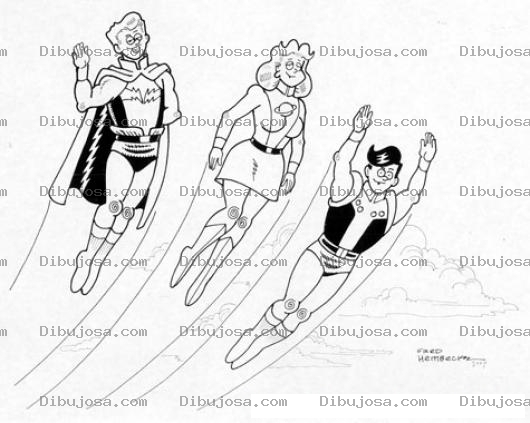 Dibujo para colorear Dibujo De 3 Super Heroes Para Pintar Y Colorear A Tressuperheroes