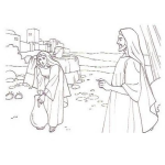 Dibujo para colorear Jesus Y La Mujer Del Pozo Para Colorear
