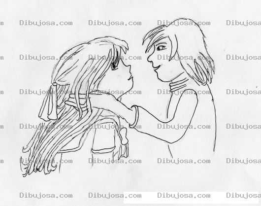 Dibujo para colorear Dibujo De Chica Deseando Un Beso Para Pintar Y Colorear