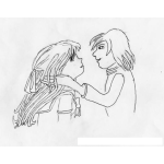 Dibujo para colorear Dibujo De Chica Deseando Un Beso Para Pintar Y Colorear