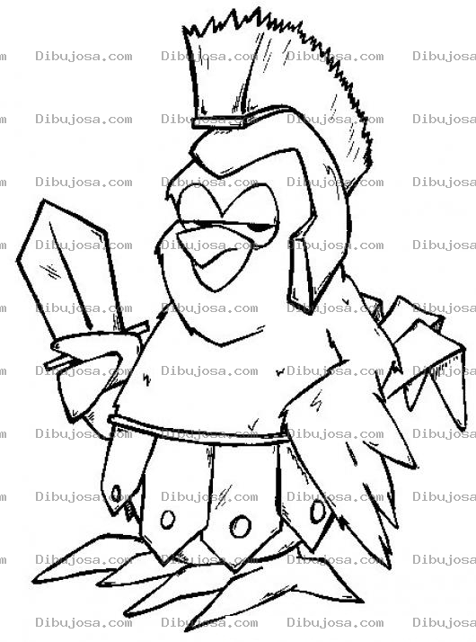 Dibujo para colorear Dibujo De Pajaro Guerrero Para Pintar Y Colorear Pajaro Con Espada