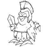 Dibujo para colorear Dibujo De Pajaro Guerrero Para Pintar Y Colorear Pajaro Con Espada