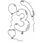 Dibujo para colorear Colorear el numero 3 tres
